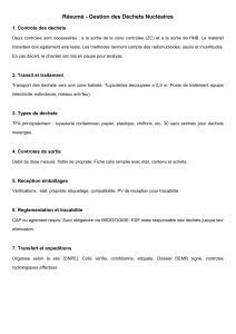 R&eacute;sum&eacute; Gestion D&eacute;chets Nucl&eacute;aires
