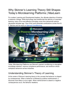 Skinner's Learning Theory & Microlearning Platforms