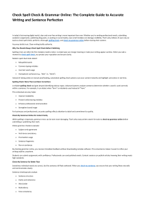 Check Spell Check & Grammar Online: The Complete Guide