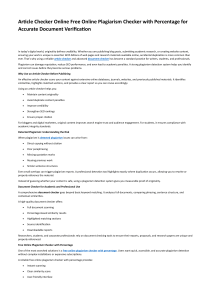 Free Online Plagiarism Checker with Percentage