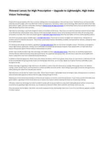 Thinnest Lenses for High Prescription: High-Index Lens Guide