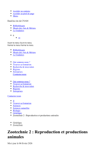 Zootechnie 2 : Reproduction et productions animales - CNAM