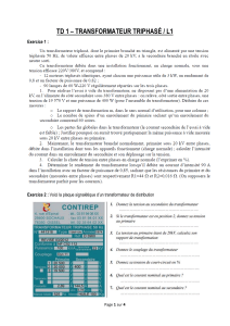 TD 1 Three-Phase Transformer Exercises