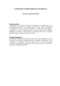 Cours de Comptabilit&eacute; G&eacute;n&eacute;rale OHADA