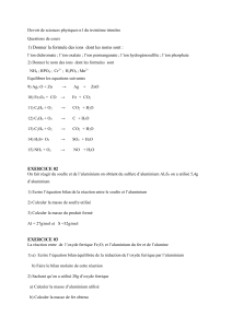 Devoir de physique/chimie : Ions, &eacute;quations, st&oelig;chiom&eacute;trie
