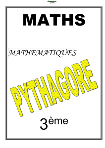 Cahier Maths 3&egrave;me Pythagore Burkina Faso