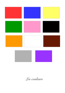 Les couleurs - Color Chart