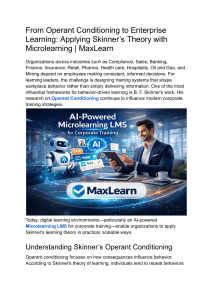 Applying Skinner's Theory with Microlearning
