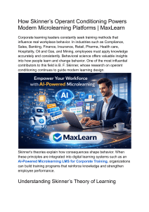 Skinner's Operant Conditioning in Modern Microlearning