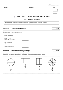 &Eacute;valuation de math&eacute;matiques : Les fractions simples
