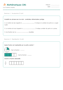 CM1 Math Fractions Worksheet: Vocabulary & Representation