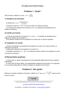Etudes de fonctions : Probl&egrave;mes guid&eacute;s et non guid&eacute;s