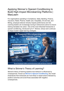 Applying Skinner&rsquo;s Operant Conditioning to Microlearning Platforms