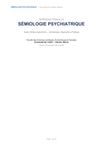 S&eacute;miologie Psychiatrique : Guide Clinique et Diagnostic