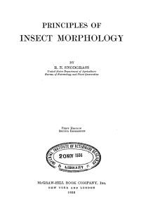 Principles of Insect Morphology Textbook