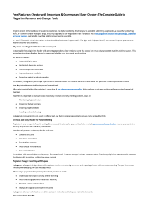 Free Plagiarism Checker & Grammar Essay Tool Guide