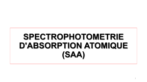 Spectrophotom&eacute;trie d'absorption atomique (SAA) - Principe et applications