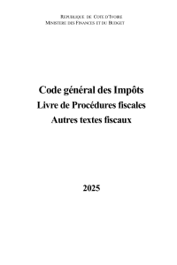 Code g&eacute;n&eacute;ral des Imp&ocirc;ts 2025 - C&ocirc;te d'Ivoire