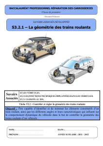 La geometrie des trains roulants