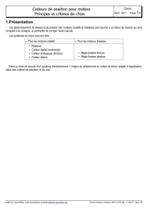 Codeurs de position pour moteur : principes et choix