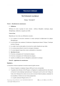 Travaux Dirig&eacute;s : Tectonique Globale - Terminale D