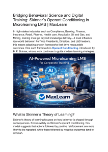 Skinner's Operant Conditioning in Microlearning LMS | MaxLearn