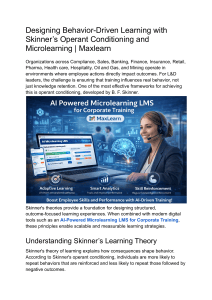 Designing Behavior-Driven Learning with Skinner's Operant Conditioning