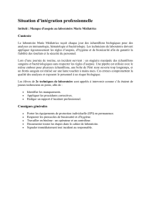 Situation d'int&eacute;gration professionnelle : Manque d'asepsie au laboratoire