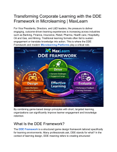 DDE Framework in Microlearning for Corporate Training