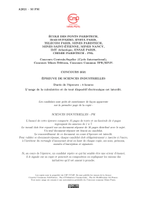 Examen de Sciences Industrielles 2021 - Concours Centrale-Sup&eacute;lec