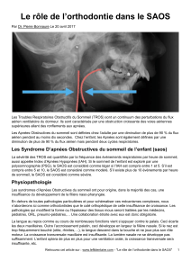 Le r&ocirc;le de l'orthodontie dans le SAOS