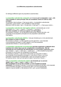 Types de propositions subordonn&eacute;es en fran&ccedil;ais