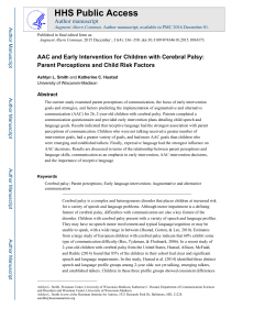 AAC and Early Intervention for Children with Cerebral Palsy