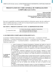 Pr&eacute;sentation du Code G&eacute;n&eacute;ral de Normalisation Comptable (CGNC)