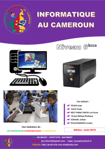 Informatique au Cameroun - Niveau 6&egrave;me Textbook
