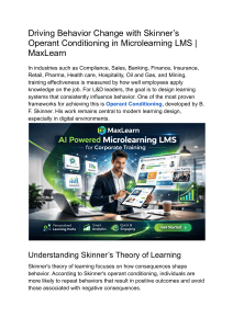 Driving Behavior Change with Skinner's Operant Conditioning in Microlearning LMS