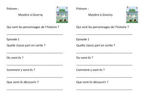 Myst&egrave;re &agrave; Giverny : Fichier d'activit&eacute;s de lecture