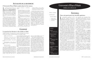 Bulletin de recherche UEH : &Eacute;tudes en g&eacute;oscience et sciences sociales