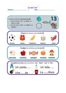 Fiche d'exercices : Le son "on" en fran&ccedil;ais