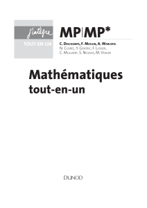 Manuel de math&eacute;matiques tout-en-un pour les classes MP/MP*