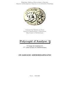 Polycopi&eacute; d'Analyse 3: Numerical Series, Fourier Series, Improper Integrals