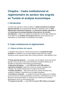 Analyse du secteur des engrais en Tunisie