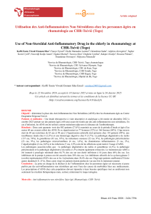Utilisation des AINS chez les personnes &acirc;g&eacute;es en rhumatologie au Togo