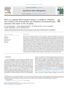 Regulated Deficit Irrigation Effects on Olive Oil Quality