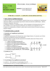 Amplificateur Op&eacute;rationnel - Cours de Physique-Chimie