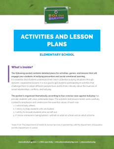 Elementary School Bullying Prevention Lesson Plans