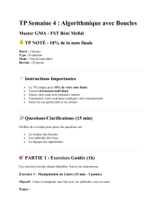 TP Semaine 4 : Algorithmique avec Boucles
