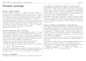 thermodynamique premier principe exo