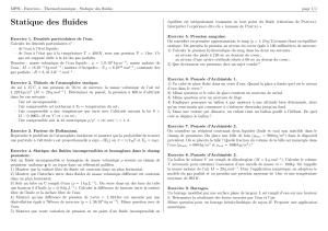 thermodynamique statique fluides exo
