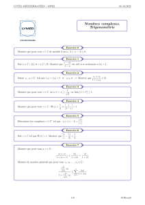 Exercices de nombres complexes et trigonom&eacute;trie pour MPSI2
